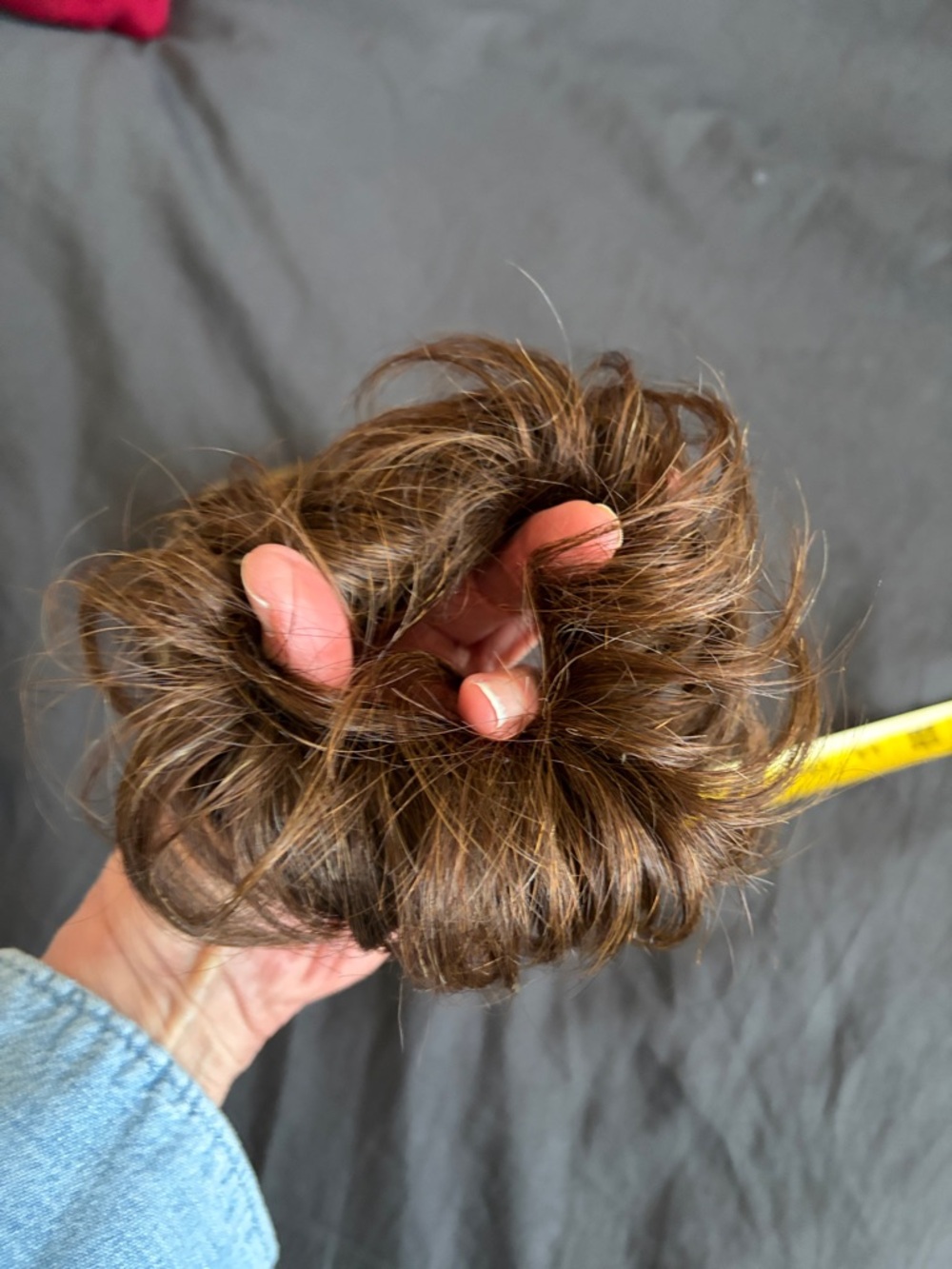 Hair Bun Scrunchie - human hair  - Brown and Blonde
